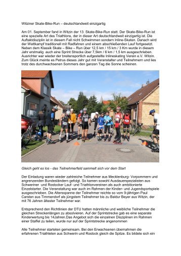 Witziner Skate-Bike-Run - Inlineskating Verein e.V. Witzin