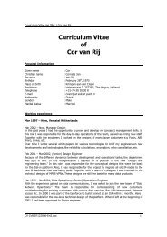 Curriculum Vitae of Cor van Rij - Solcon
