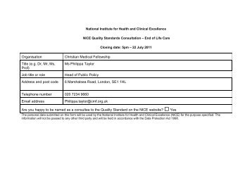 Ms Philippa Taylor Job title or role Head of Public Poli - Christian ...