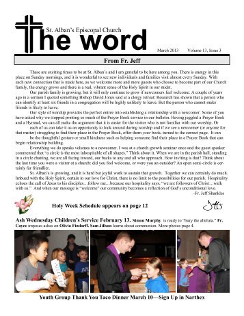 The Word for March - St. Alban's Episcopal Church