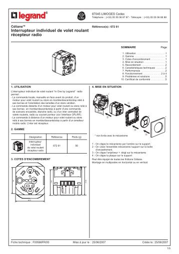 fiche produit inter radio 67261 legrand