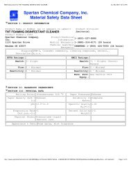 MSDS Document for TNT FOAMING DISINFECTANT CLEANER
