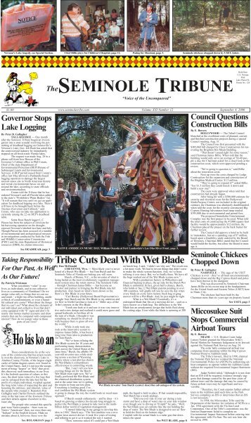 SEMINOLE TRIBUNE - Seminole Tribe of Florida