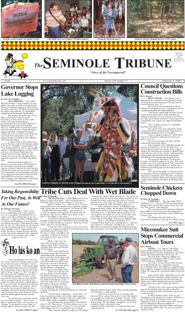 SEMINOLE TRIBUNE - Seminole Tribe of Florida