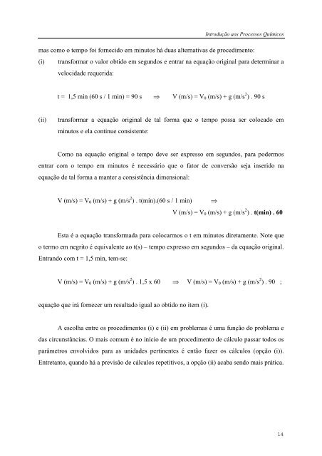 IntroduÃ§Ã£o aos Processos QuÃ­micos - Escola de QuÃ­mica / UFRJ