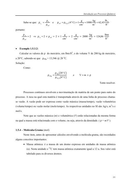 IntroduÃ§Ã£o aos Processos QuÃ­micos - Escola de QuÃ­mica / UFRJ