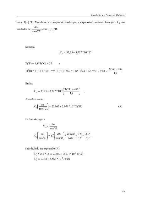 IntroduÃ§Ã£o aos Processos QuÃ­micos - Escola de QuÃ­mica / UFRJ