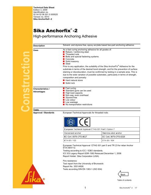 Sika anchorfix 2