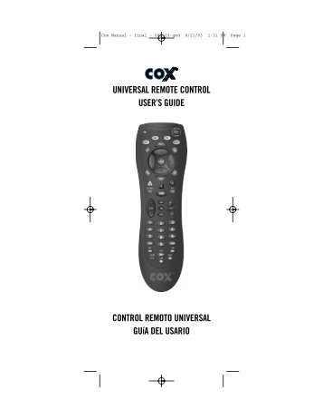 Cox Manual - Universal Electronics Remote Control Support