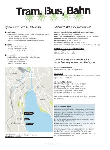 Lageplan & Verkehrsanbindungen - Zürcher Theater Spektakel