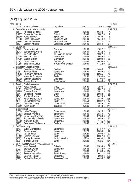 Journal des rÃ©sultats [PDF - 4'741 ko] - 20 km de Lausanne