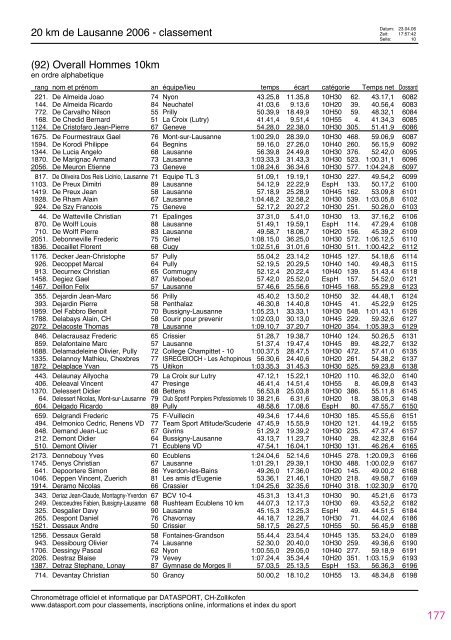 Journal des rÃ©sultats [PDF - 4'741 ko] - 20 km de Lausanne