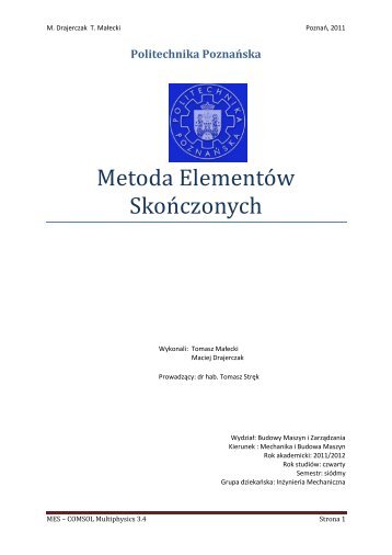 Metoda Elementów Skończonych - tomasz strek home page