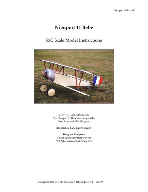 Nieuport 11 Bebe - AerodromeRC