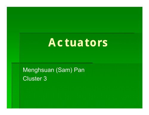 Actuators - COSMOS