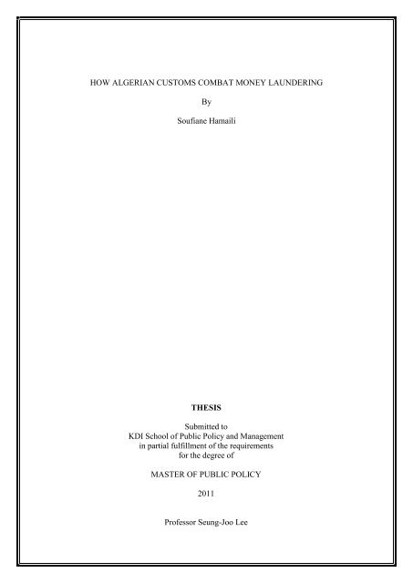 How Algerian Customs Combat Money Laundering K Developedia