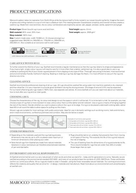 Product leaflet PDF - Kasthall