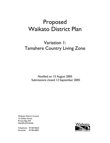 Proposed Waikato District Plan - Waikato District Council