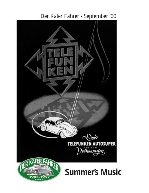 Der Ka Fer Fahrer A September 00 The Vintage Volkswagen Club Of