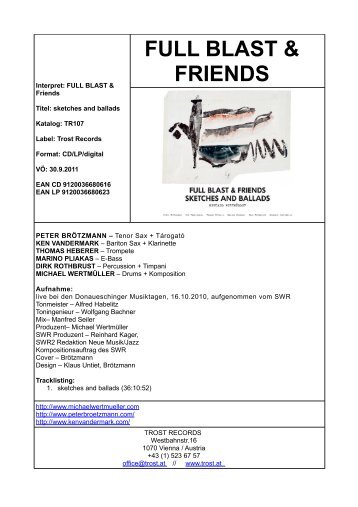 FULL BLAST & FRIENDS - TROST records label + distribution