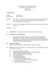 UW-Stout, Senate of Academic Staff, Meeting Minutes - University of ...