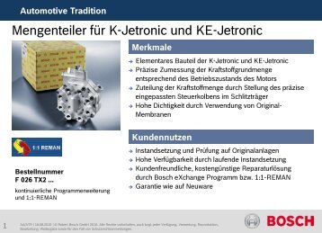 Mengenteiler fÃ¼r K-Jetronic und KE-Jetronic - Oscaro