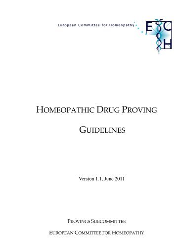 homeopathic drug proving guidelines - European Committee for ...