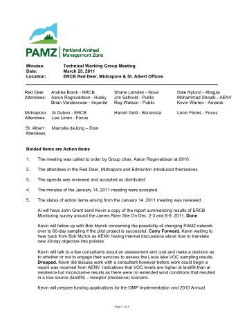 Minutes: Technical Working Group Meeting Date: March 25, 2011 ...