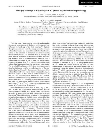 Band-gap shrinkage in n-type-doped CdO probed by photoemission ...