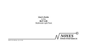 User's Guide to the MLP 5-2B Multimode Light Pack - Fiber Optic ...