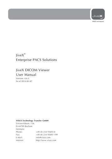 communication and processing JiveX DICOM Viewer User ... - visus