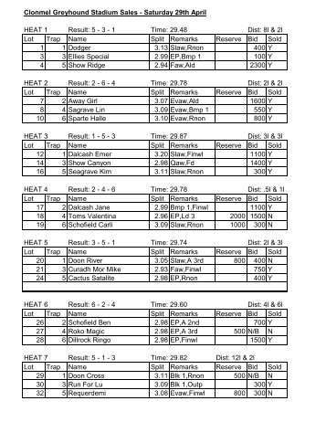 Clonmel Sales 29.04.06 - Greyhound-club.de