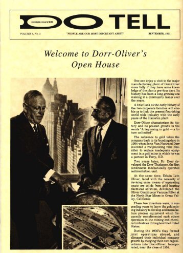 Welcome to Dorr-Oliver's Open House - Dorr-Oliver Alumni