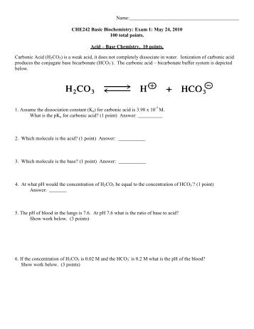 CHE342 General Biochemistry I : Exam 1 : September 8, 2000 : 11 ...