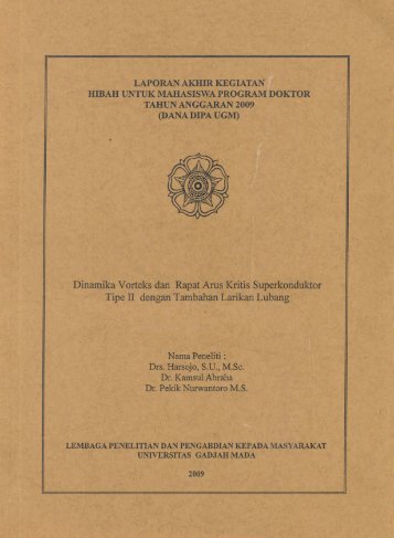 Dinamika Vorteks dan Rapat Arus Kritis Superkonduktor Tipe II ...