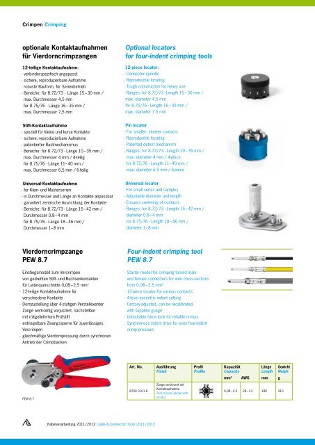 Kabelverarbeitung Cable & Connector Tools