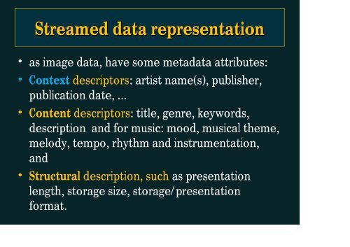 Information Retrieval Techniques for non-textual media - Prof. A ...