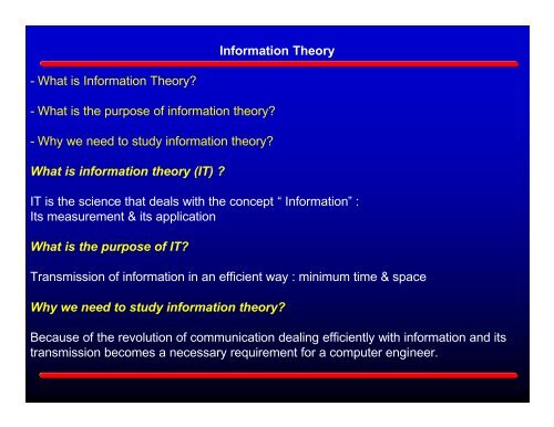 Information Theory - What is Information Theory? - What is the ...