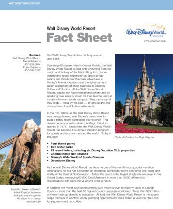 Fact Sheet - The Walt Disney Company