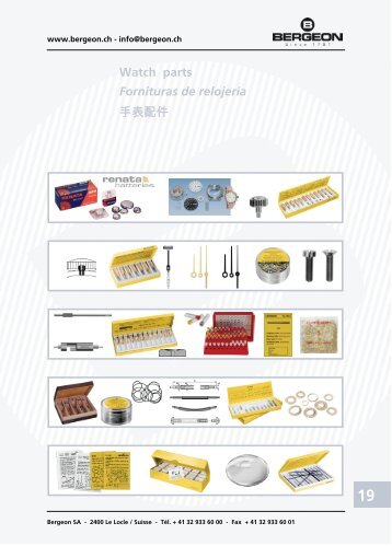 Watch parts Fornituras de relojería 手表配件 - Bergeon SA