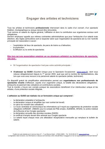 creation emploi artistes