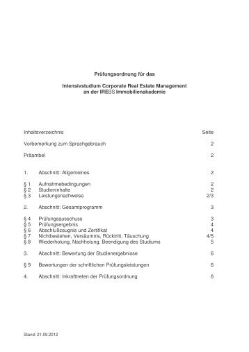 PrÃ¼fungsordnung.pdf - IREBS Immobilienakademie