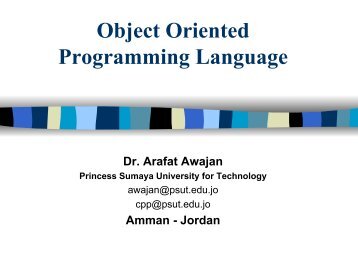 C++ Programming Language - Princess Sumaya University for ...