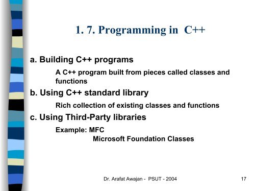 C++ Programming Language - Princess Sumaya University for ...