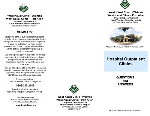 Download Hospital Outpatient Clinic Billing Brochure (PDF 44k)