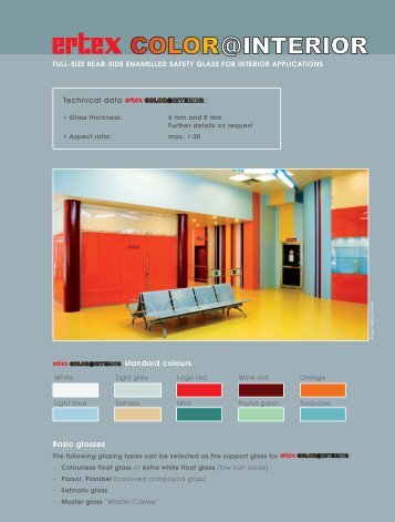 Technical data : standard colours Basic glasses - Ertl Glas