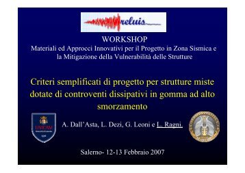 Criteri semplificati di progetto per strutture miste dotate di ... - ReLUIS