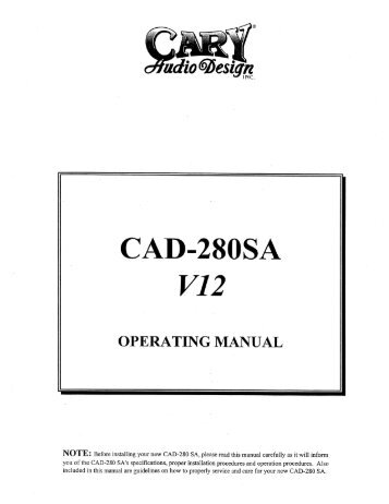 CAD 280SA - v12 - Cary Audio Design