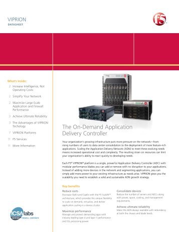 VIPRION | F5 Datasheet - F5 Networks
