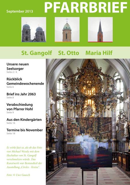 Pfarrbrief September 2013 - St. Gangolf